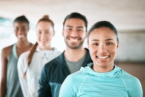 group of healthy people